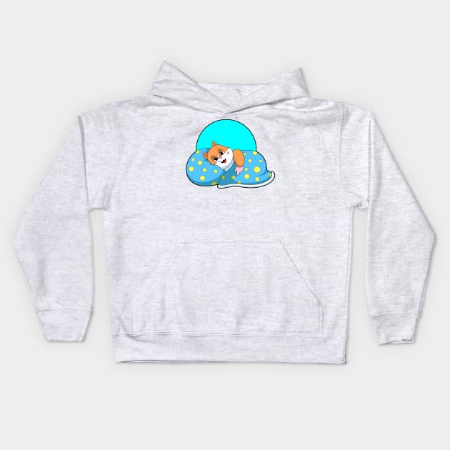 Hamster at Sleeping with Blanket Kids Hoodie by Markus Schnabel